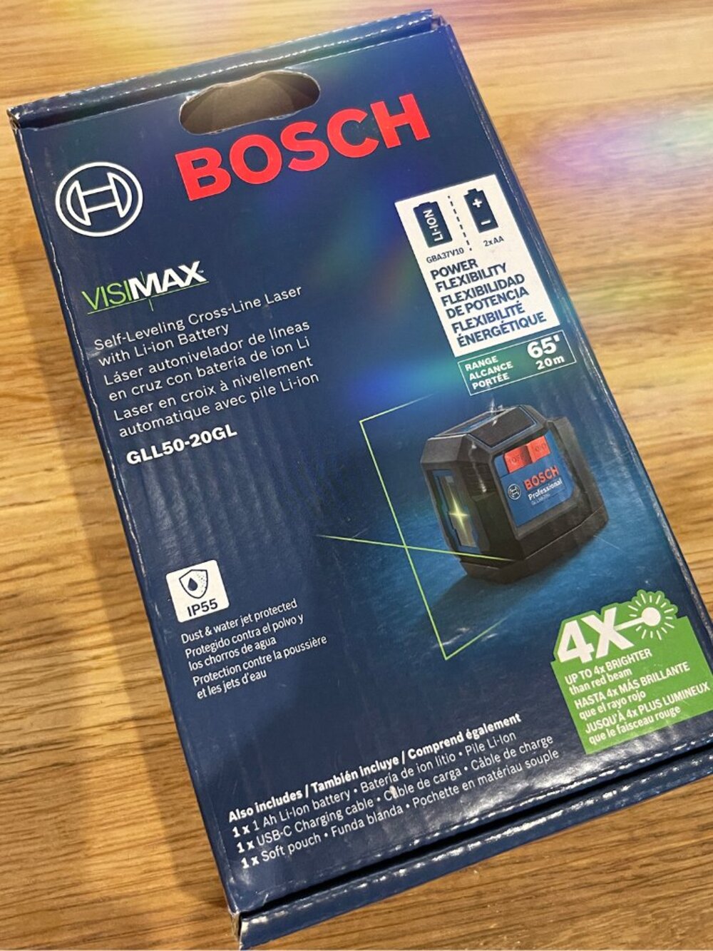 Bosch GLL50-20GL Green Laser Level Self-Leveling Cross Line 65ft *BNIB* Sealed